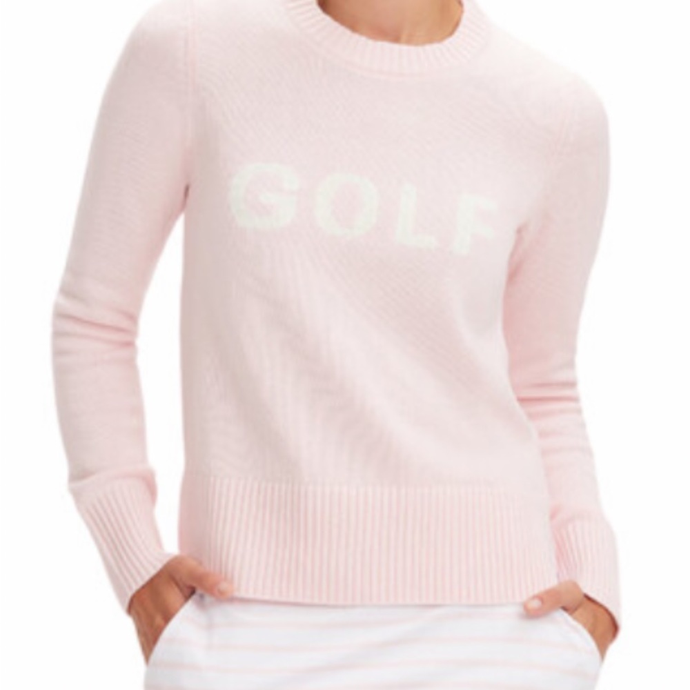 Women’s Renwick light pink golf ribbed trim sweater. Size medium